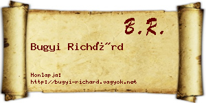 Bugyi Richárd névjegykártya